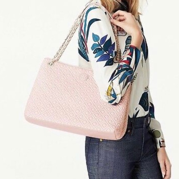 *!!SOLD!!AUTH* Tory Burch Marion Quilted Chain Tote Set - Picture 3 of 11